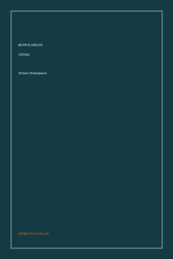 Çeviri Klasikler: Fırtına